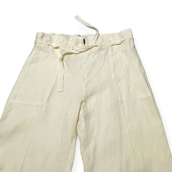 NILI LOTAN Esmae Linen Wide-leg Pants In White, Size M, New with tag‎ - Picture 11 of 16